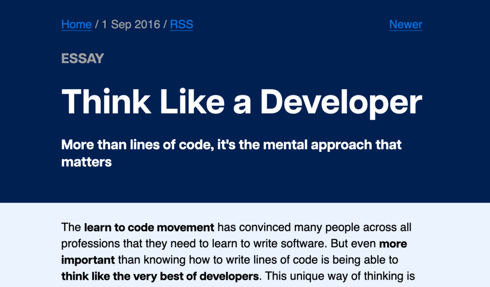 Think Like a Developer Think Like a Developer