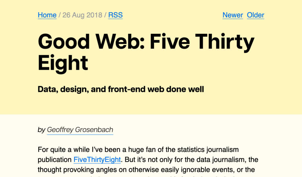 Good Web: Five Thirty Eight Good Web: Five Thirty Eight