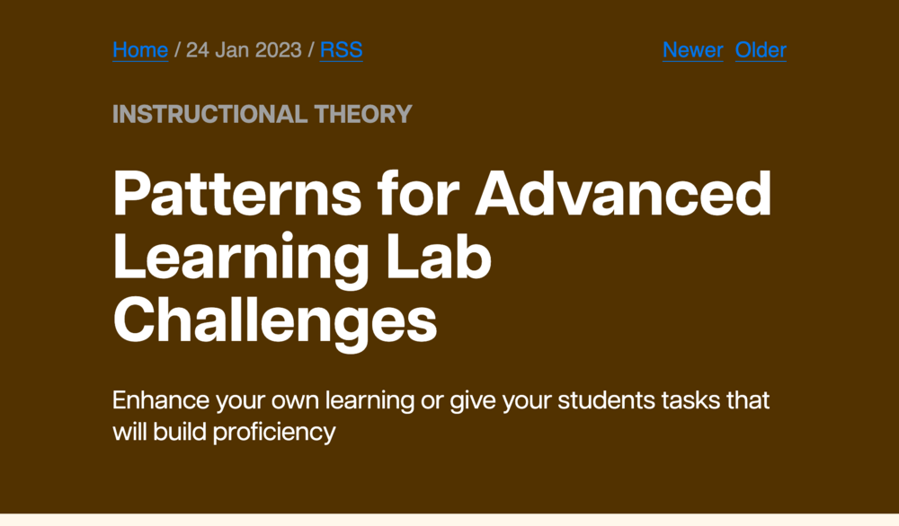 Patterns for Advanced Learning Lab Challenges Patterns for Advanced Learning Lab Challenges